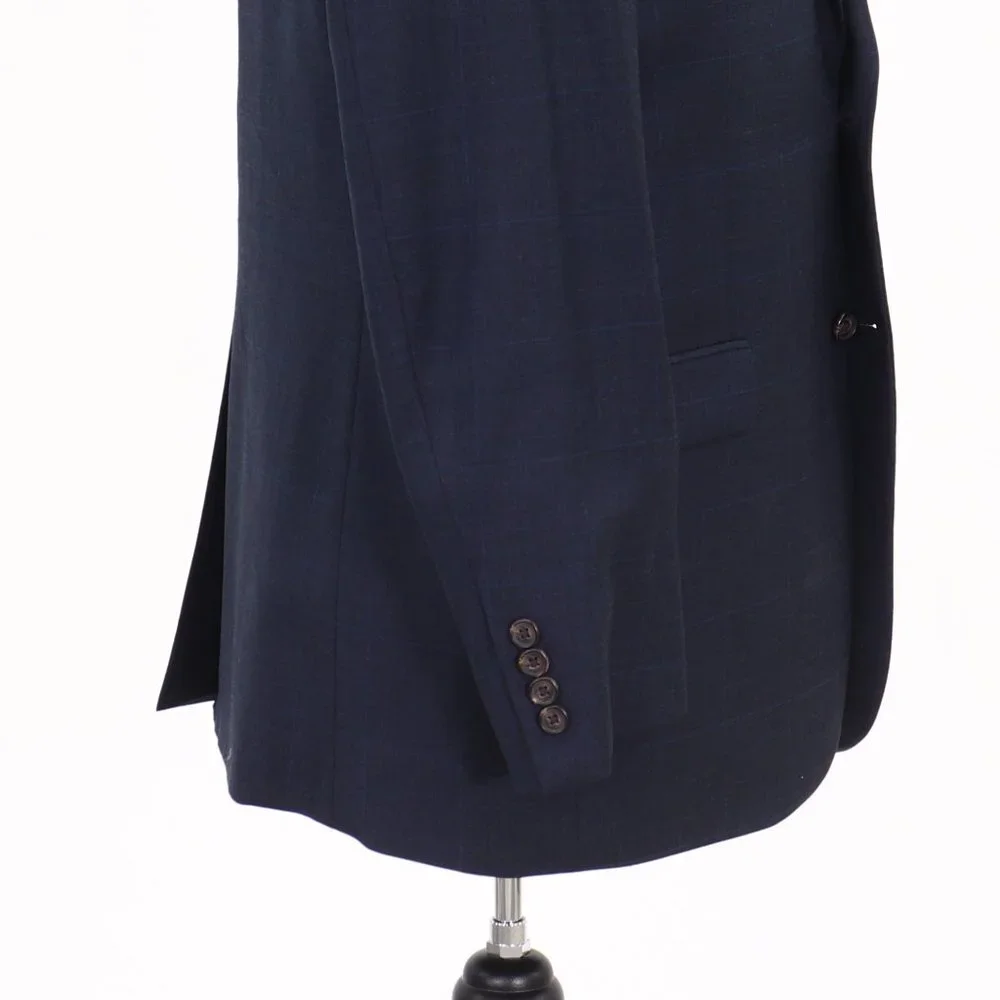 Ralph Lauren 42L Navy Check 2-Button Sport Coat Blazer Jacket P511
